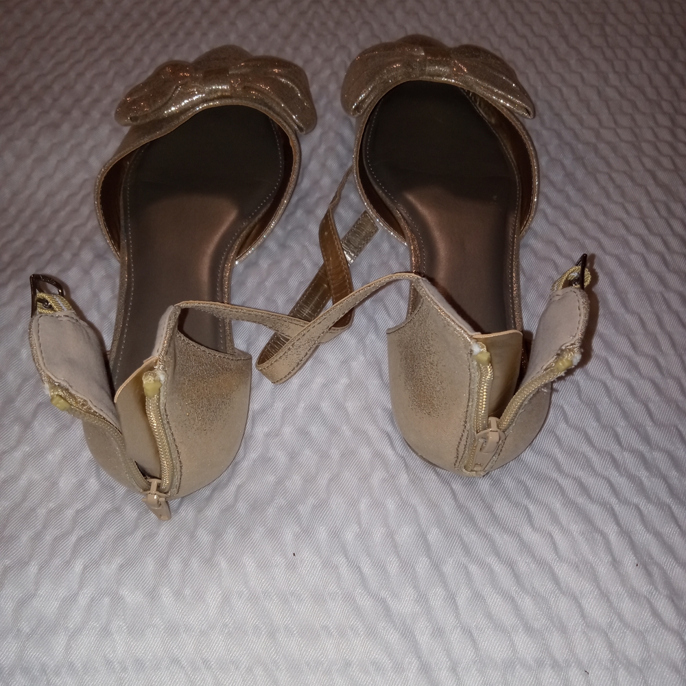 Mixit Elegant Gold Heels with Bow Detail